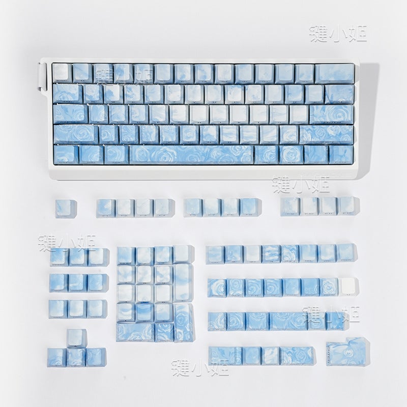 Rose Coast (Boxed) Keycaps Side-Engraved Translucent Personalized Pbt Five-Sided Dye-Sublimation Original Customized Gaming - Image 1